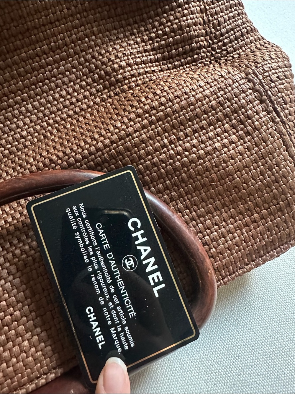 CHANEL Brown Woven Top-Handle Tote - Picture 14 of 16